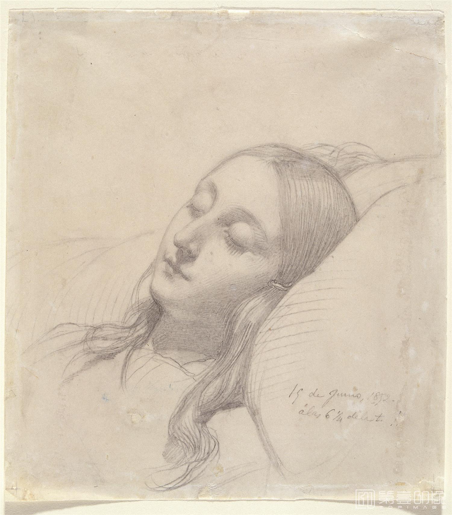 素描-西班牙普拉多美术馆素描藏画-Madrazo y Kuntz, Federico de-Luisa Kuntz-1327